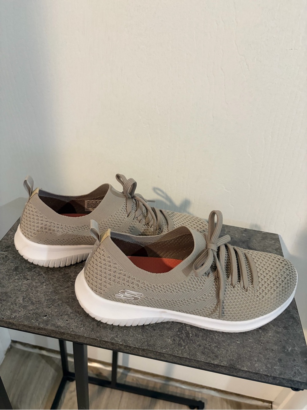 Skechers taupe slip on ultra flex statement sneakers. Like new size 8